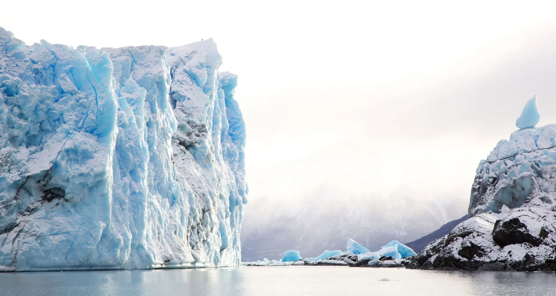 Perito Moreno Glacier on foggy day