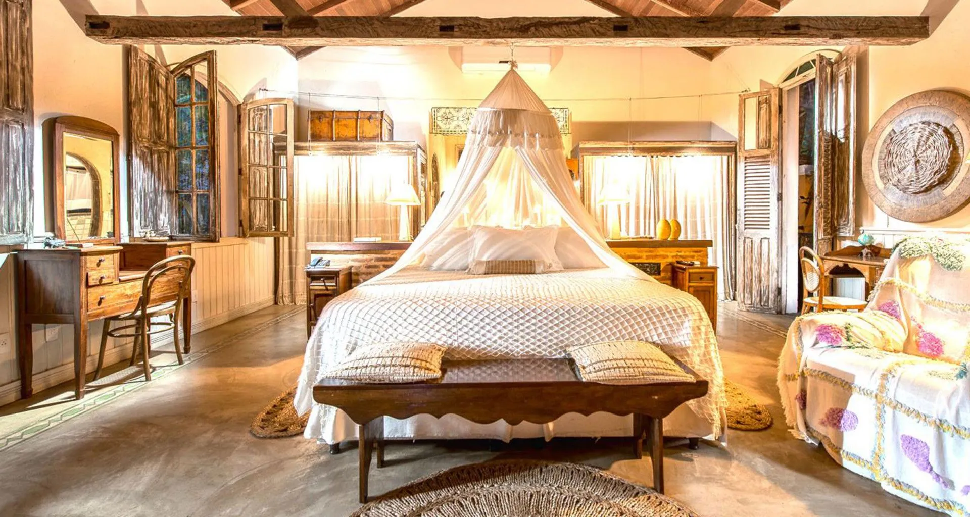 Beautiful hotel bedroom at the Pousada Toca da Coruja Brazil Beach Resort