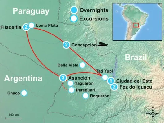 Tour Map Paraguay