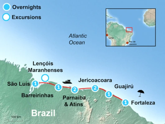 Brazilian Beach itinerary Map