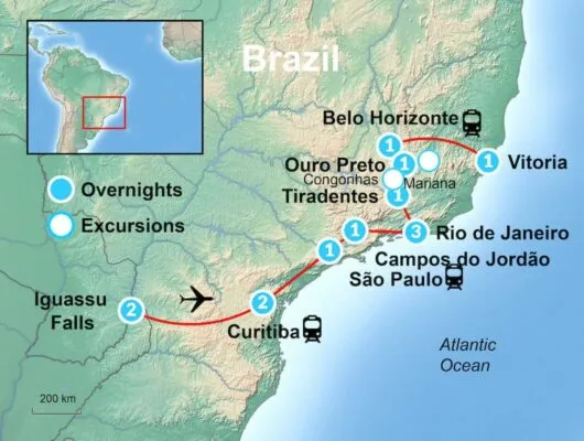 Brazil Historic Tour Map