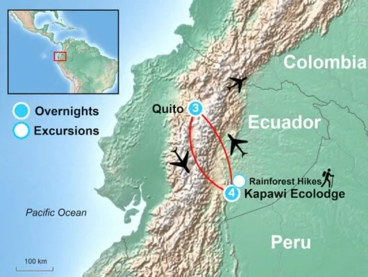 Ecuador Amazon tour map