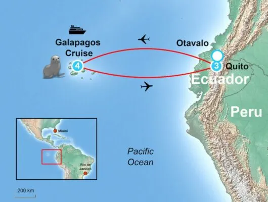 Galapagos Tour Itinerary Map