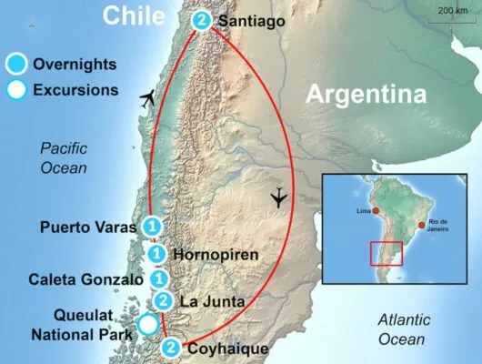 Tour Map Northern Patagonia