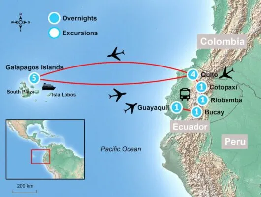 Galapagos Tour Itinerary Map