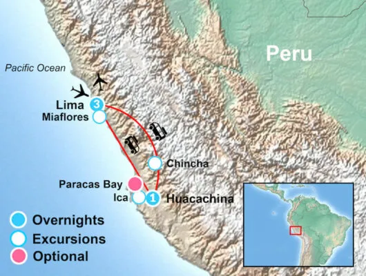 Peru Wine Tour Map