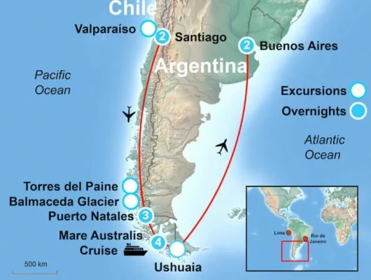 Tour Map Santiago and BA