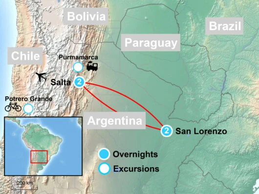 Salta Argentina Adventure Tour Map