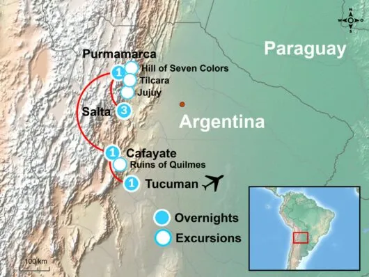 Northern Argentina Tour Map