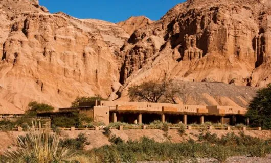 Alto Atacama Hotel against cliff