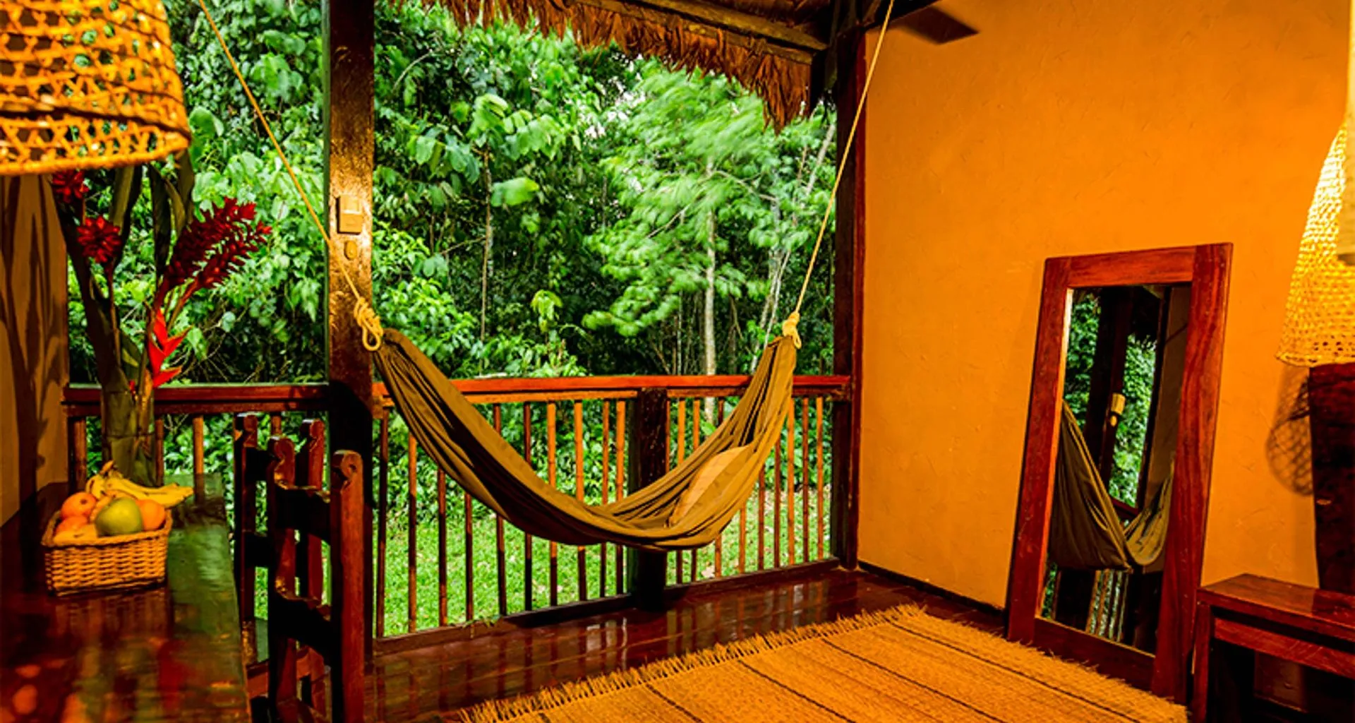 Hammock hangs in suite of Amazon