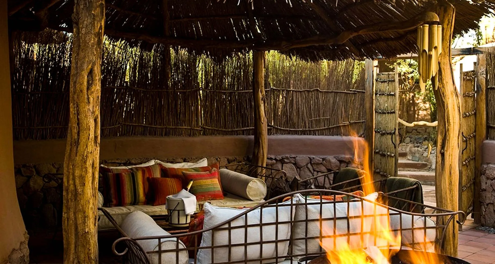 Outdoor lounge area of Awasi Atacama Lodge