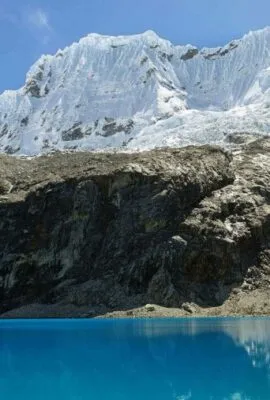 Blue lake in Huascaran National Park Peru