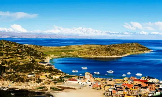 Aerial view of beach in Bolivia