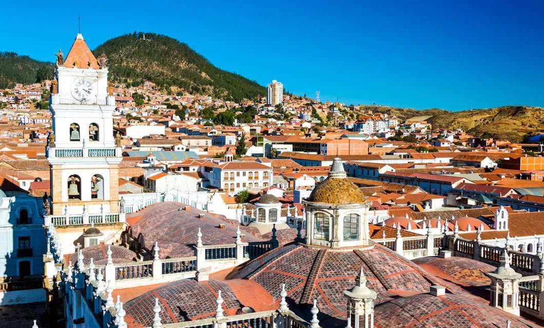 Aerial view of Bolivia rooftops