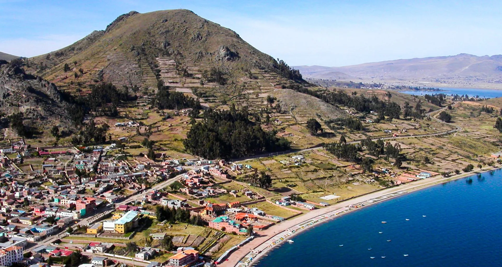 Aerial view of Bolivia town