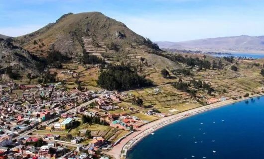 Aerial view of Bolivia town