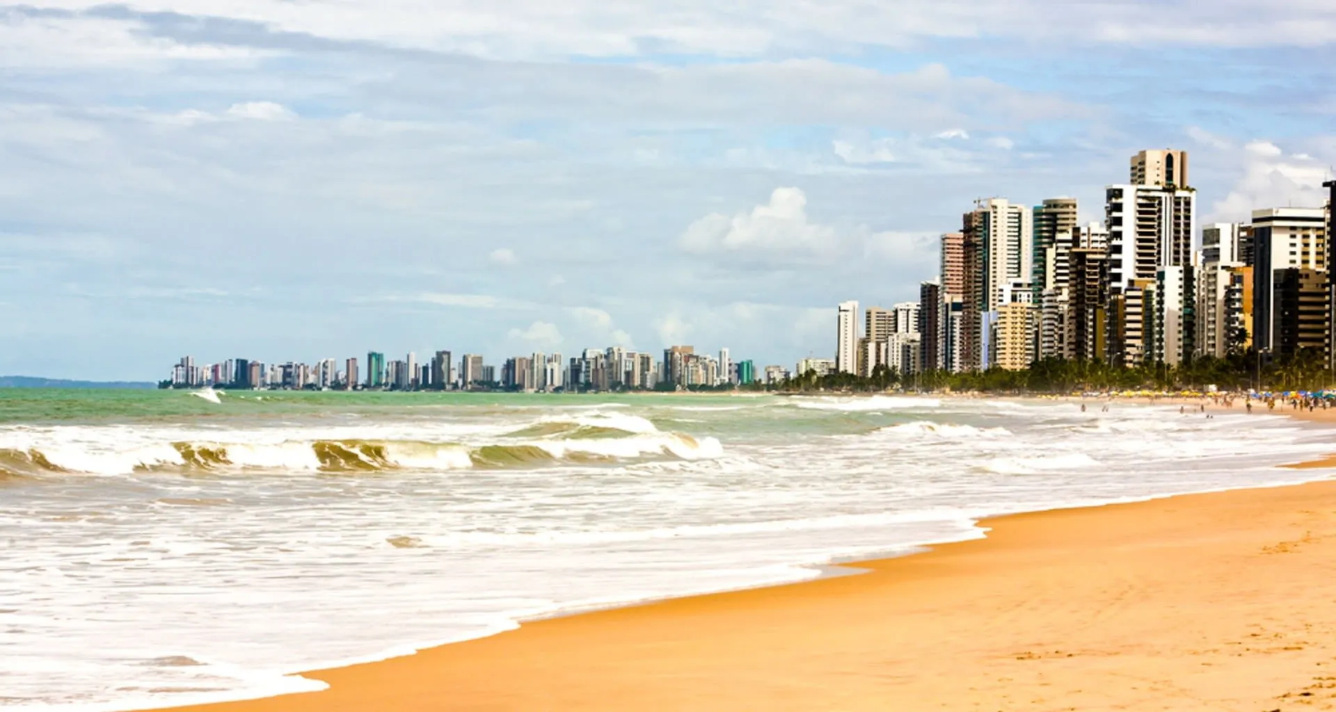 Brazil beach with city behind