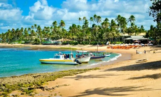 Boats on beach on Brazil