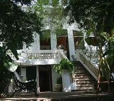 stairs out front of the hotel