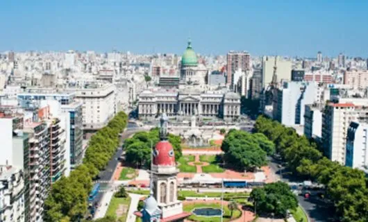 Aerial view of government building in Buenos Aires