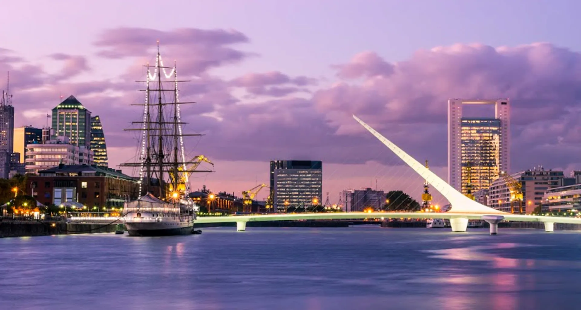Evening cityscape of Buenos Aires