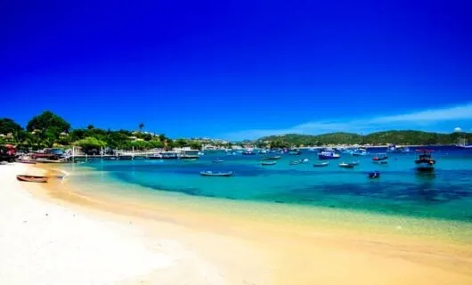 View down Buzios beach in Brazil