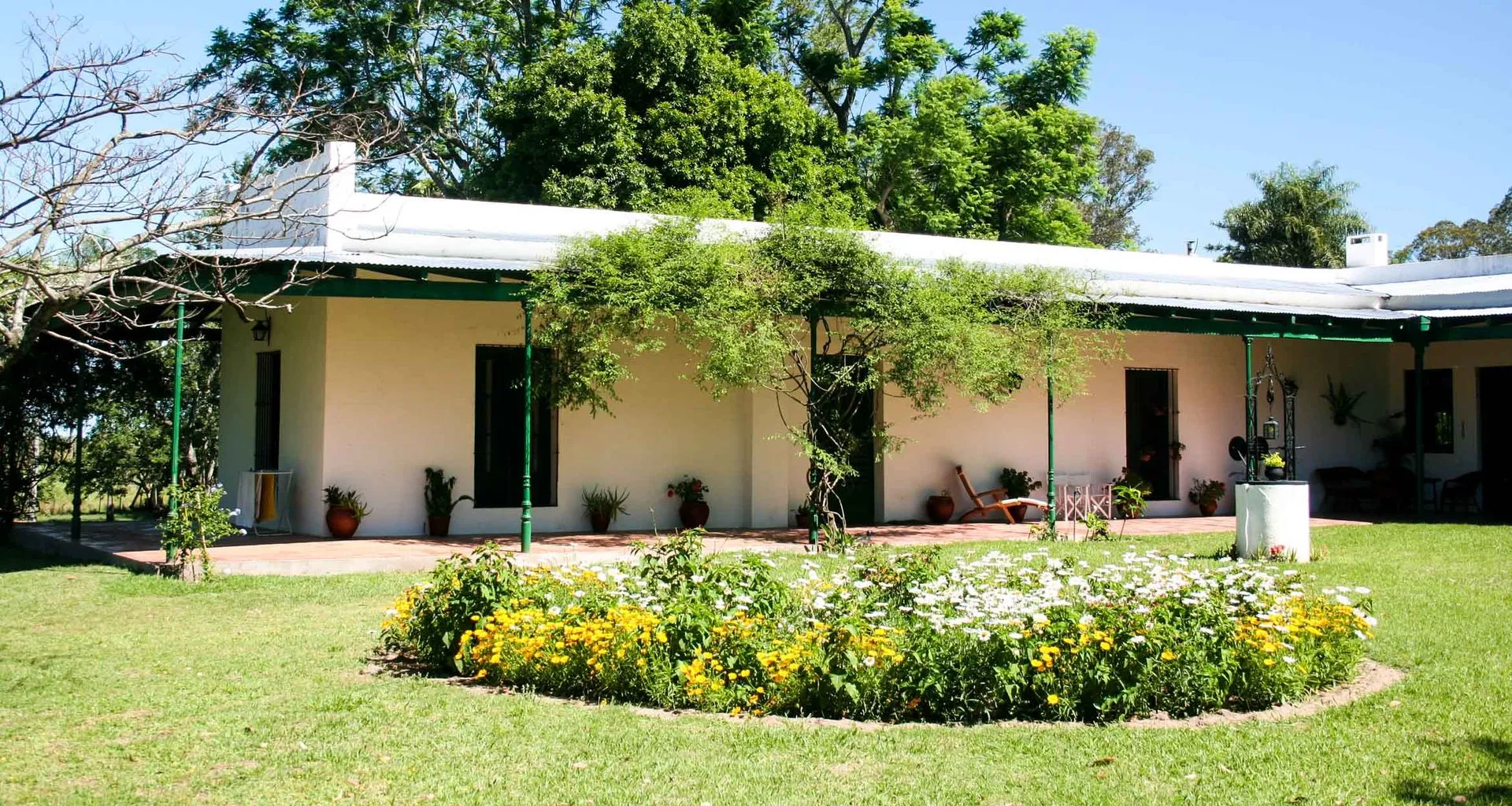 Small flower garden outside of Casco Estancia building