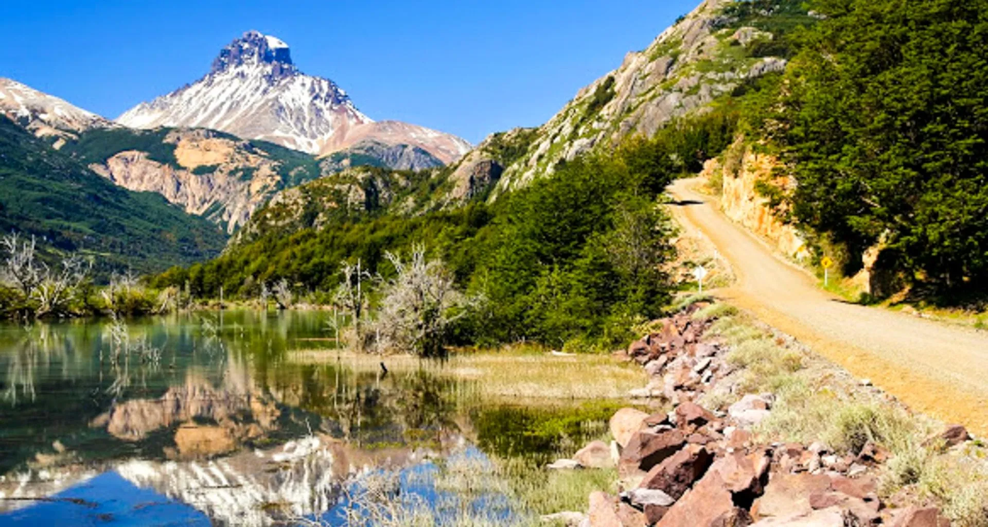 Road through mountains in Chile