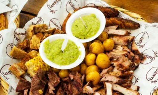 Close up of chorizo meal