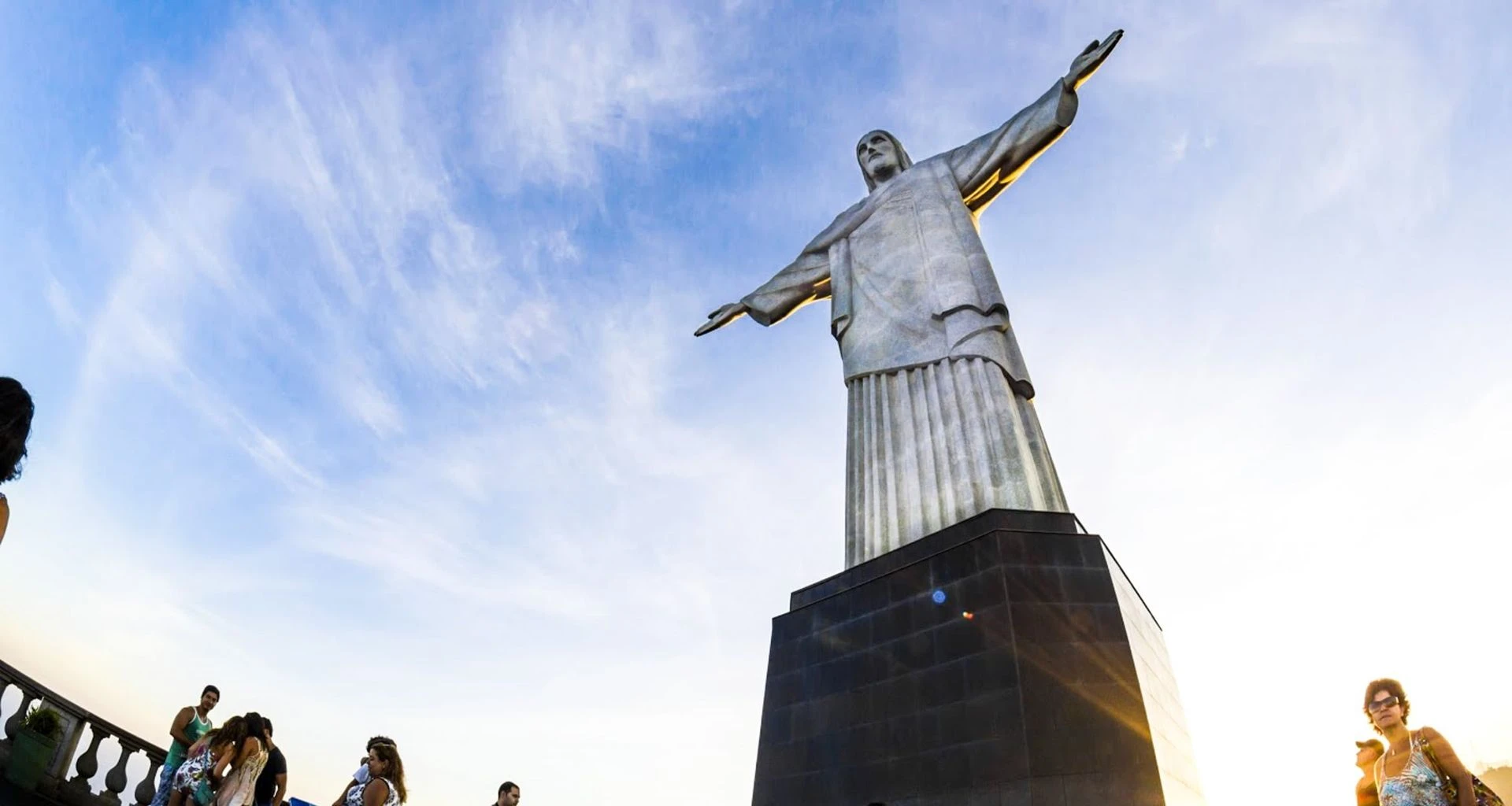 View of Christ the Redeemer from the base upward