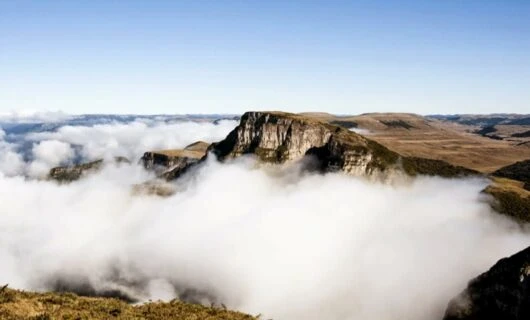 Low clouds surround top of Church Hill in Brazil