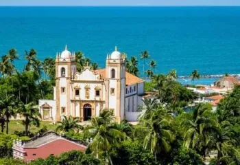 church in Olinda Brazil overlooking the water