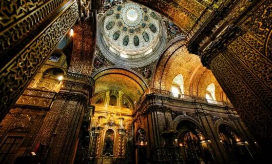 Interior of church in Ecuador