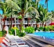 hotel lounge and pool area