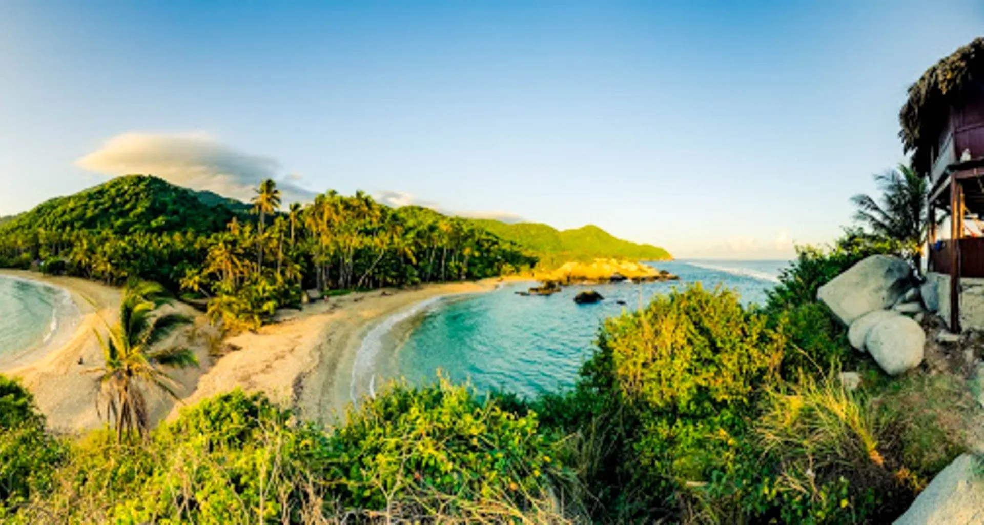 Fisheye view of Colombia beach