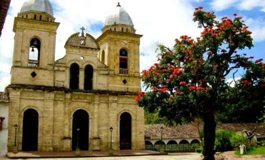 Church and tree in Colombia