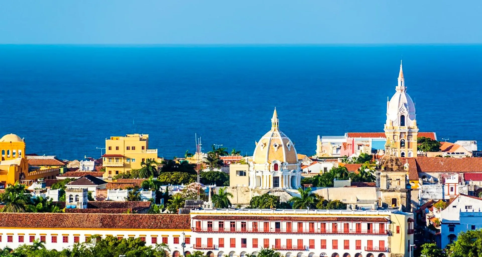 Skyline of coastal Colombia town