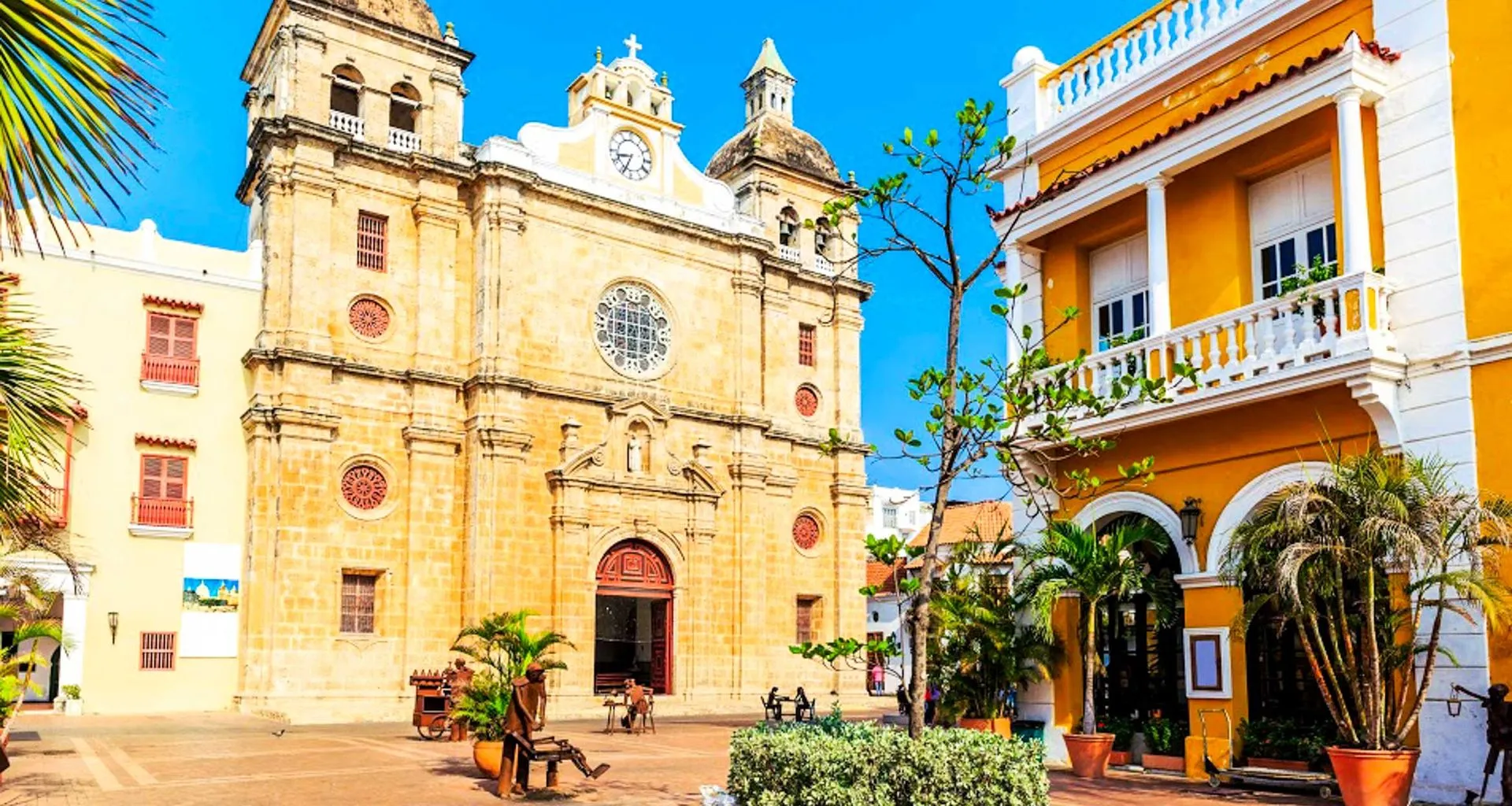 Buildings in Colombia town square
