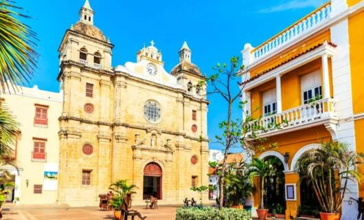 Buildings in Colombia town square