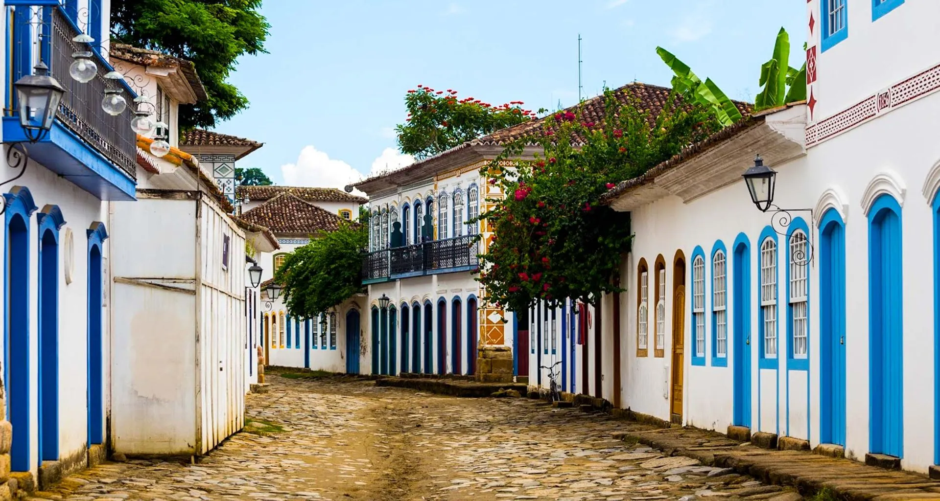 Cobbled street in Colombia town