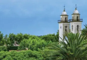 Beautiful view of colonia del sacramento church towers while on a Uruguay vacation