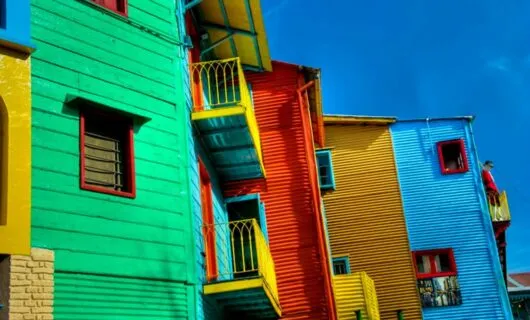 Brightly colored houses in Buenos Aires
