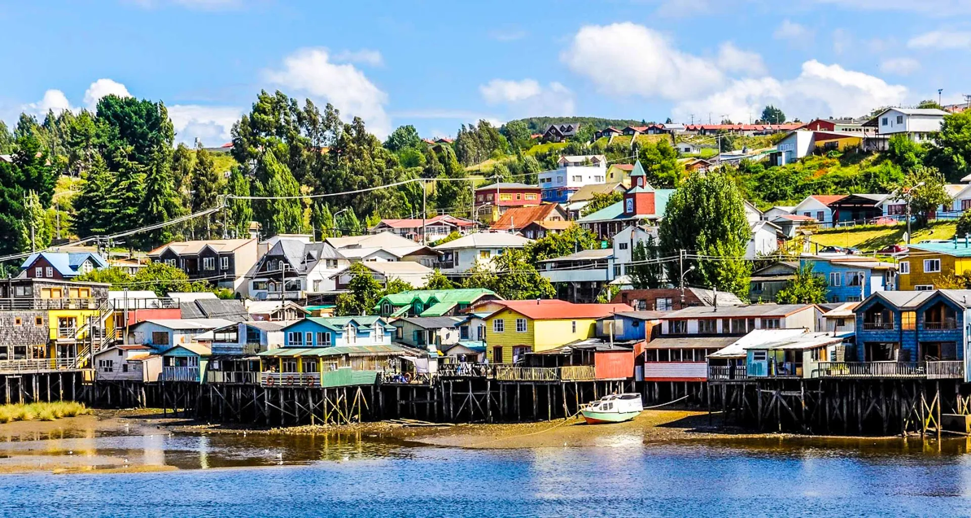 Colorful houses in coastal South America town