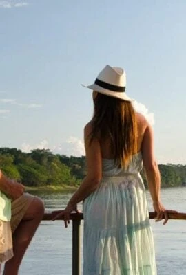 couple on a peru amazon cruise