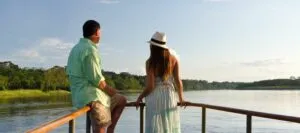 couple on a peru amazon cruise