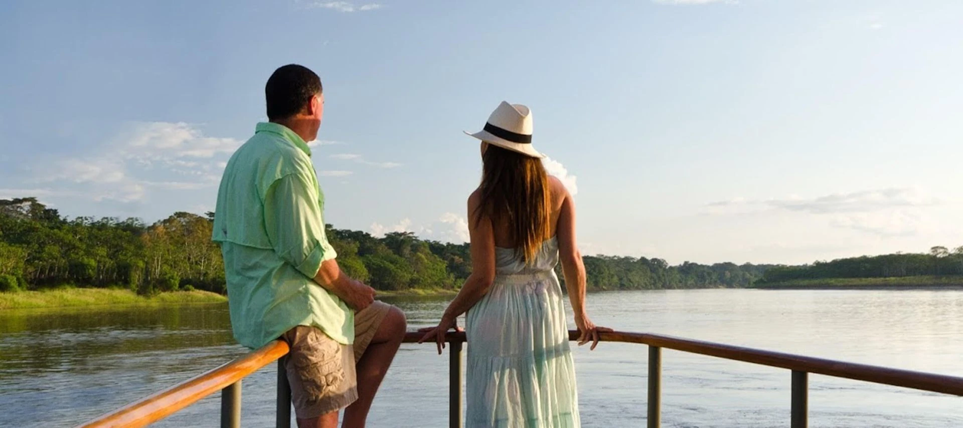 couple on a peru amazon cruise