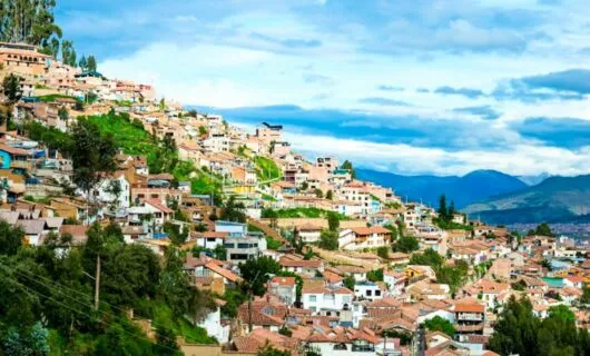 Cityscape of Cusco, Peru hillside