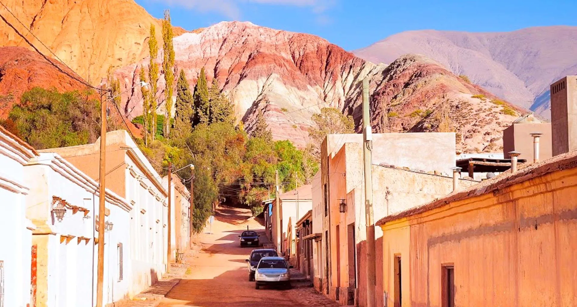 Desert town road in South America