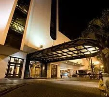 Outside of hotel at night